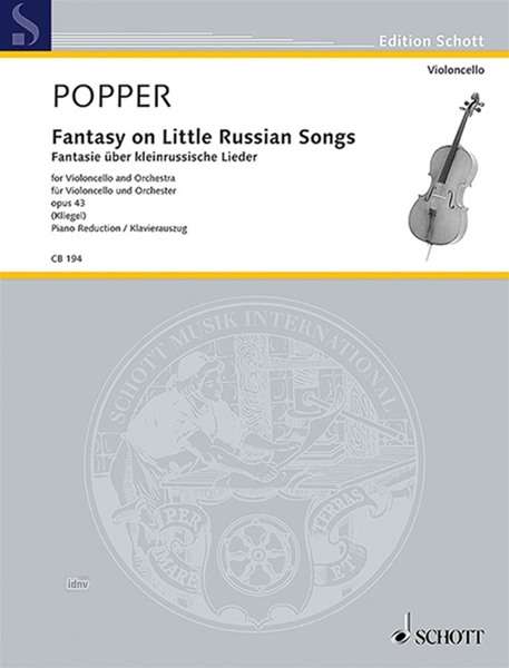 David Popper: Fantasie über kleinrussische Lieder g-Moll op. 43, Noten