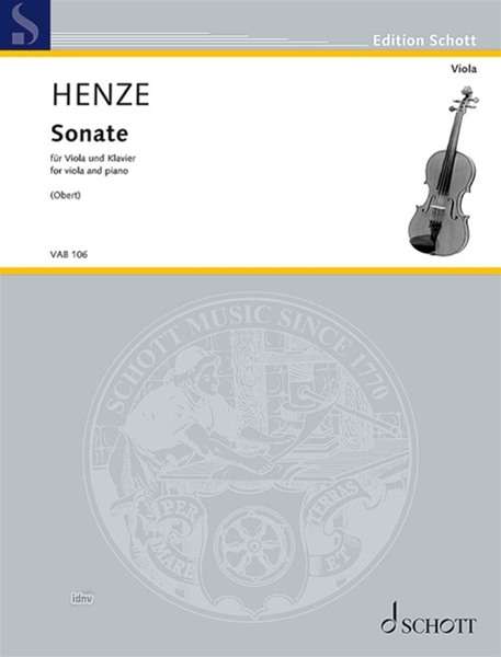 Hans Werner Henze: Sonate für Viola und Klavier (1946), Noten