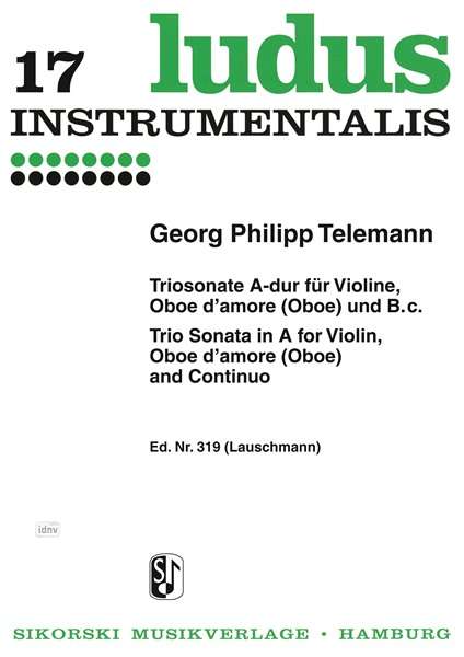 Georg Philipp Telemann: Triosonate A-Dur TWV42:A14, Noten