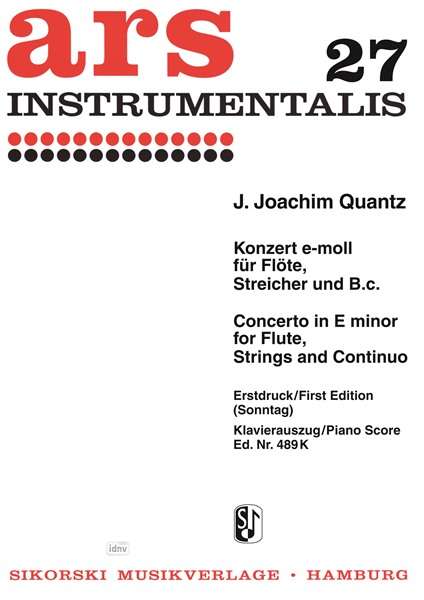 Johann Joachim Quantz: Konzert e-moll, Noten