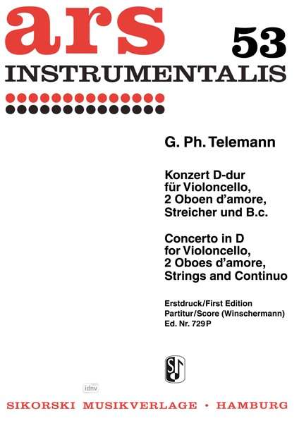 Georg Philipp Telemann: Konzert D-Dur TWV 53:D3, Noten