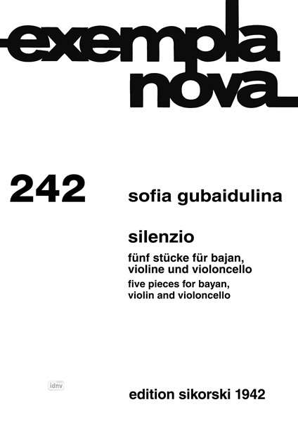 Sofia Gubaidulina: Gubaid.,S.          :Silenzio /SS /Bajan,V,Vc /KT, Noten