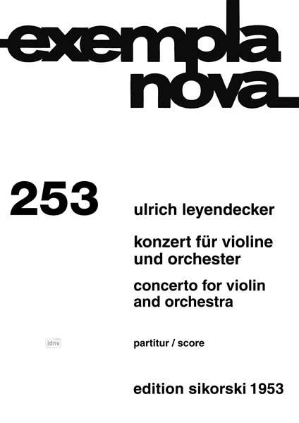 Ulrich Leyendecker: Konzert, Noten