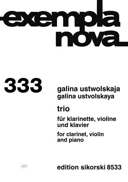 Galina Ustvolskaya: Trio, Noten