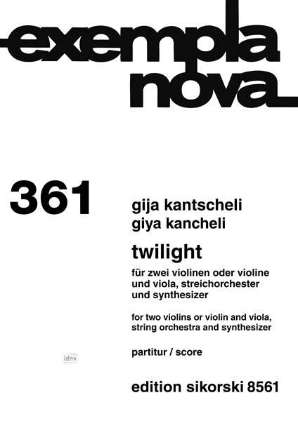 Gija Kantscheli: Twilight, Noten