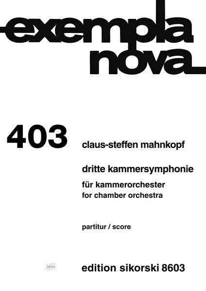 Claus-Steffen Mahnkopf: Kammersymphonie 3, Noten