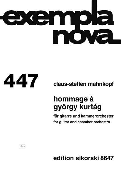 Claus-Steffen Mahnkopf: Hommage a György Kurtag, Noten