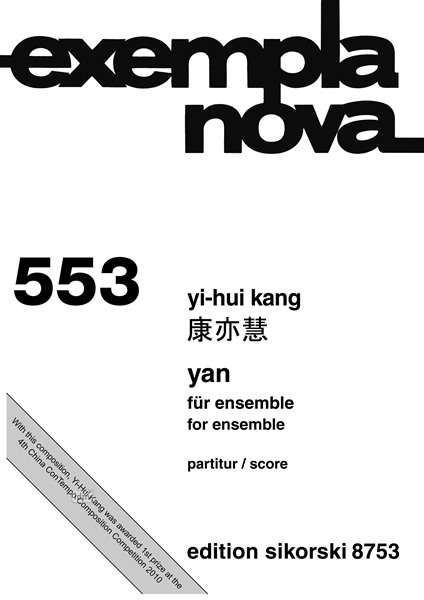 Yi-Hui Kang: Yan für Ensemble, Noten