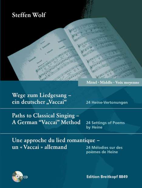 Steffen Wolf: Wege zum Liedgesang - mittlere Stimme, Buch