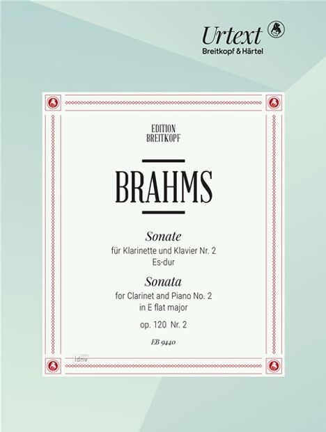 Johannes Brahms: Sonate Nr. 2 Es-dur op. 120 / 2 für Klarinette und Klavier, Noten