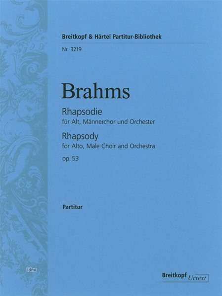 Johannes Brahms: Brahms, Johannes    :Rhapsodie op. 53 /P,U /BR, Noten