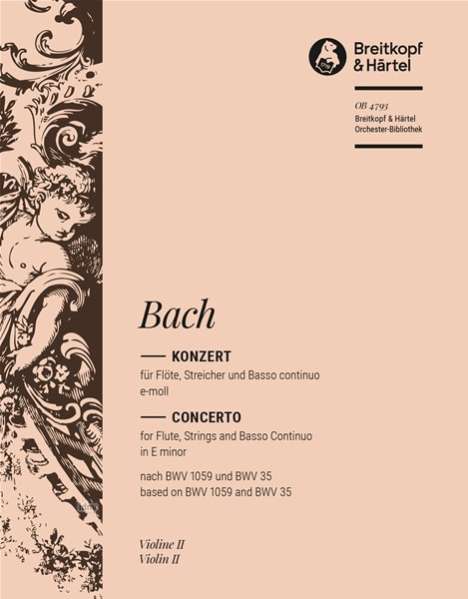 Johann Sebastian Bach: Flötenkonzert e-moll BWV 1059R, Noten