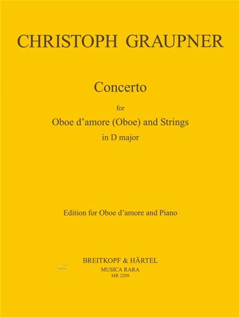 Christoph Graupner: Konzert in D, Noten