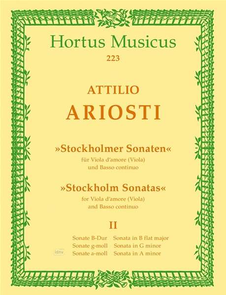 Attilio Ariosti: Sechs Sonaten "Stockholmer Son, Noten