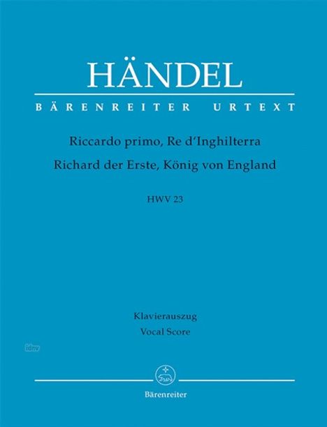 Riccardo primo, Re d'Inghilterra HWV 23, Klavierauszug, Noten