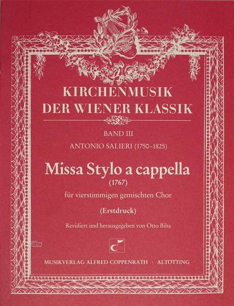 Antonio Salieri: Missa Stylo a cappella, Noten