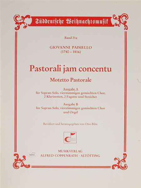 Giovanni Paisiello: Pastorali jam concentu B-Dur, Noten