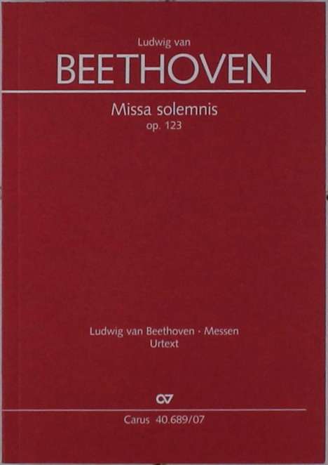 Ludwig van Beethoven: Missa solemnis D-Dur op. 123 (1817/23), Noten