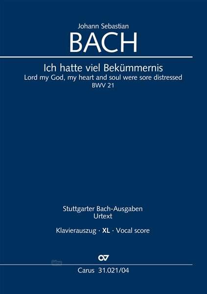 Bach, J: Ich hatte viel Bekümmernis (Klavierauszug XL), Buch