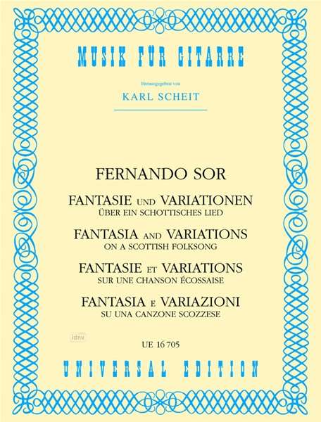 Fernando Sor: Fantasie und Variationen über ein schottisches Lied für Gitarre für Gitarre D-Dur op. 40, Noten