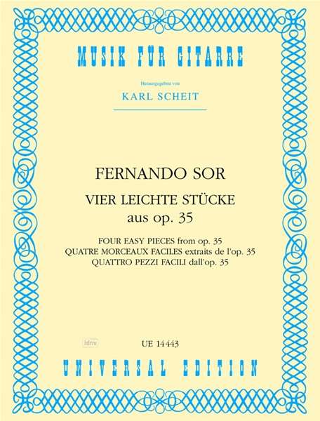 Fernando Sor: 4 leichte Stücke für Gitarre aus op. 35, Noten