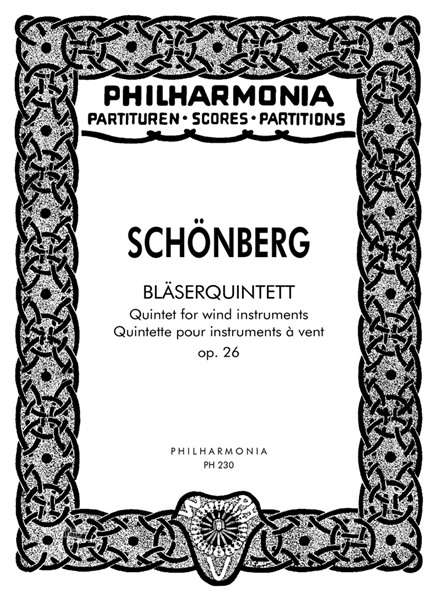 Arnold Schönberg: Bläserquintett für Bläserquintett op. 26 (1923-1924), Noten