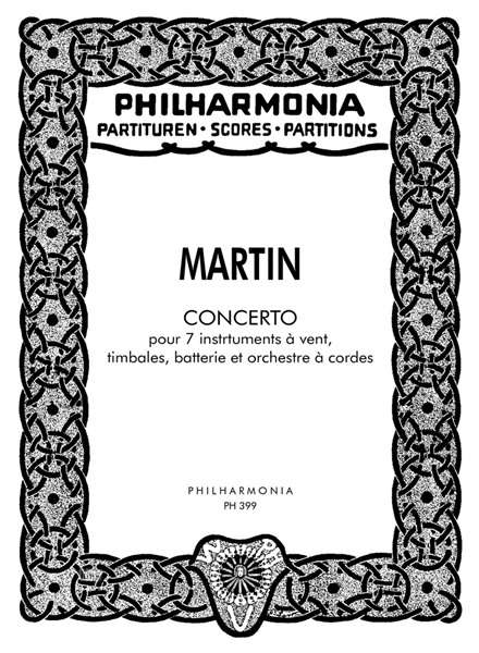 Frank Martin: Concerto für 7 Blasinstrumente, Pauken, Schlagzeug und Streichorchester (1949), Noten