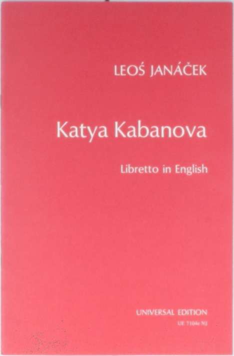 Leos Janacek: Katya Kabanova (1921), Noten