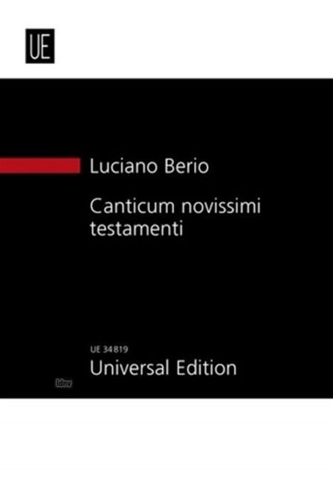 Canticum novissimi testamenti für 8 Singstimmen, 4 Klarinetten and Saxophonquartett (1989-1991), Noten