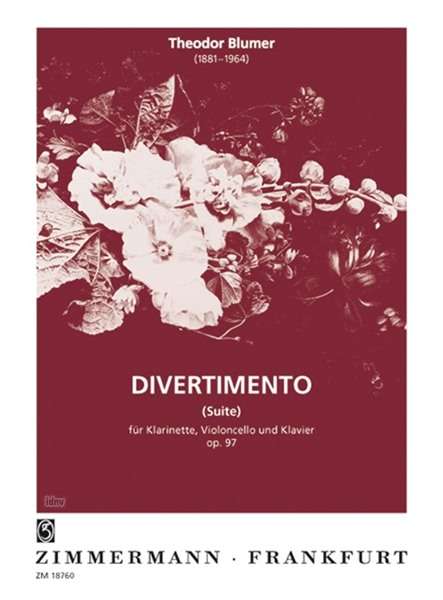 Divertimento (Suite) für Klarinette, Violoncello und Klavier op.97, Noten