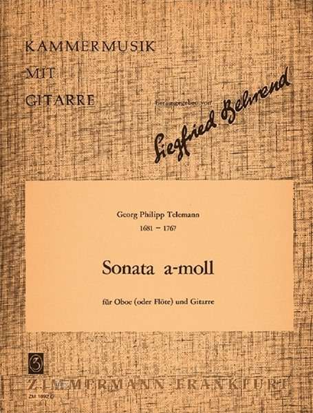 Georg Philipp Telemann: Sonata a-Moll, Noten