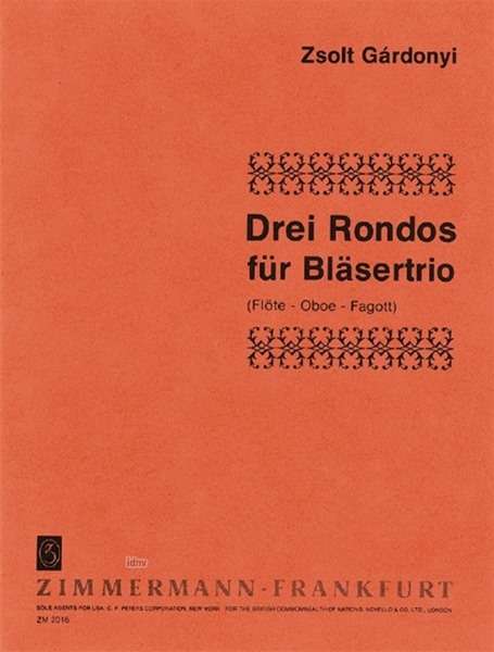 Zsolt Gardonyi: Drei Rondos für Bläsertrio, Noten