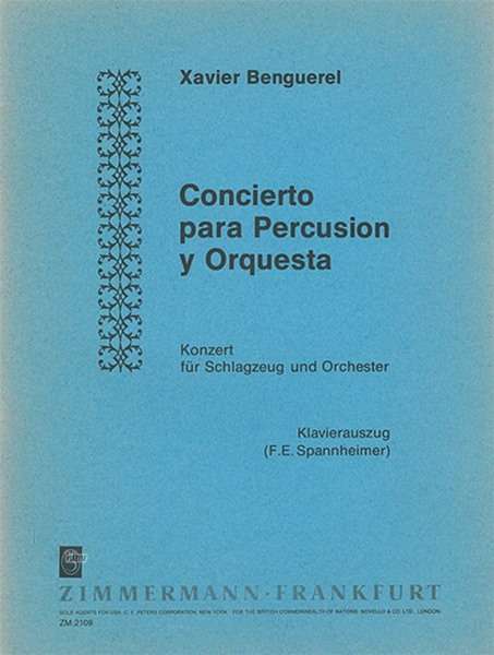Xavier Benguerel: Concierto para Percusion y Orq, Noten
