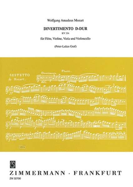 Wolfgang Amadeus Mozart: Divertimento D-Dur KV 334, Noten