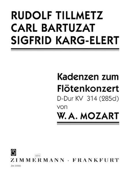 Wolfgang Amadeus Mozart: Kadenzen zum Flötenkonzert Nr. 2 D-Dur KV 314 (285d) (1914-1949), Noten