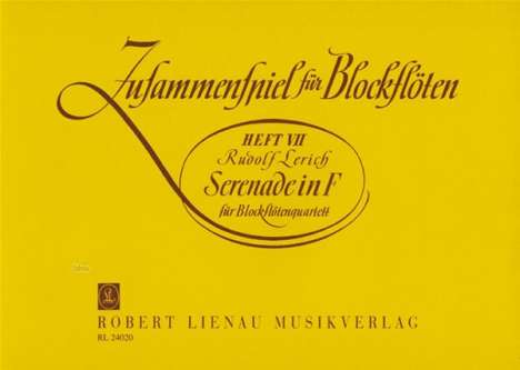 Rudolf Lerich: Serenade in F für Blockflötenq, Noten