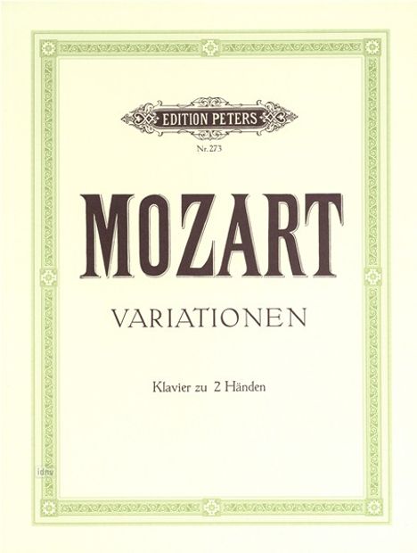 Wolfgang Amadeus Mozart: Variationen, Noten