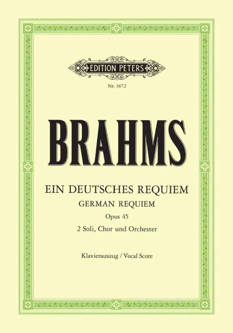 Brahms:Ein deutsches Requiem (Klavierauszug), Noten