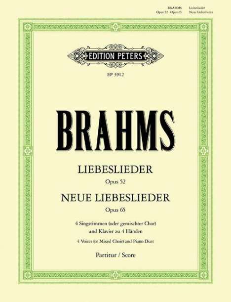 Johannes Brahms (1833-1897): Liebeslieder / Neue Liebeslieder op. 52 / 65, Buch