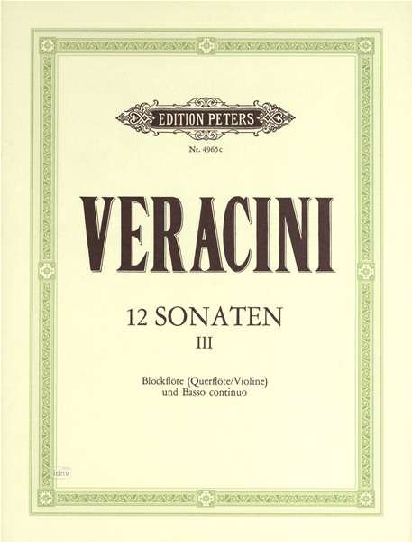 Francesco Maria Veracini: 12 Sonaten, Noten