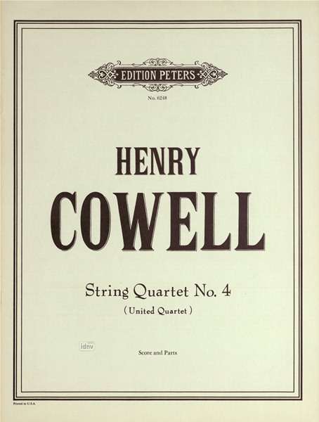 Henry Cowell: Streichquartett Nr. 4, Noten