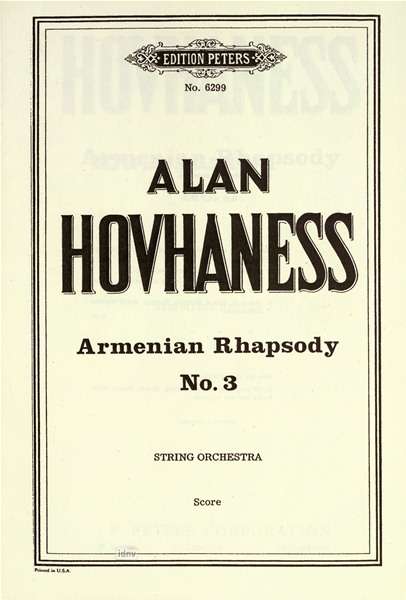 Alan Hovhaness: Armenian Rhapsody Nr. 3 op. 18, Noten