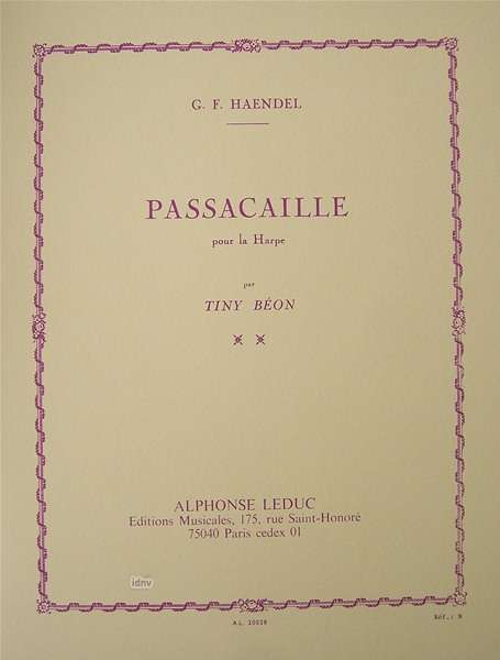 Georg Friedrich Händel: Passacaille, Noten