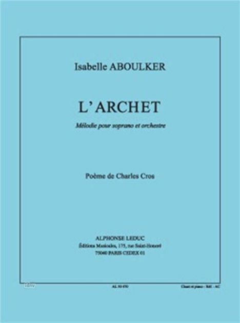 Isabelle Aboulker: L'Archet, Noten