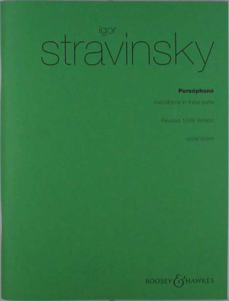 Igor Strawinsky: Persephone, Noten