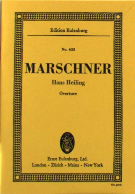 Heinrich August Marschner: Marschner, Heinrich :Hans Heiling /ST /GH, Noten