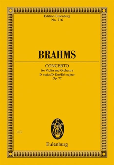 Brahms:Violinkonzert op.77, Noten