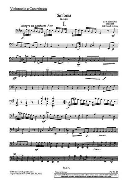 Giovanni Battista Sammartini: Sinfonia G-Dur J-C 39, Noten