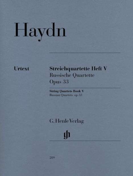 Haydn, J: Streichquartette Heft V op. 33, Buch