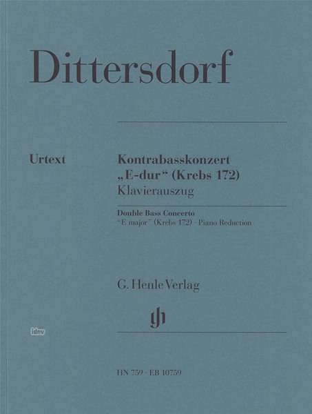 Karl Ditters von Dittersdorf: Konzert für Kontrabass und Orchester (Kontrabasskonzert) E-Dur Krebs 172, Noten